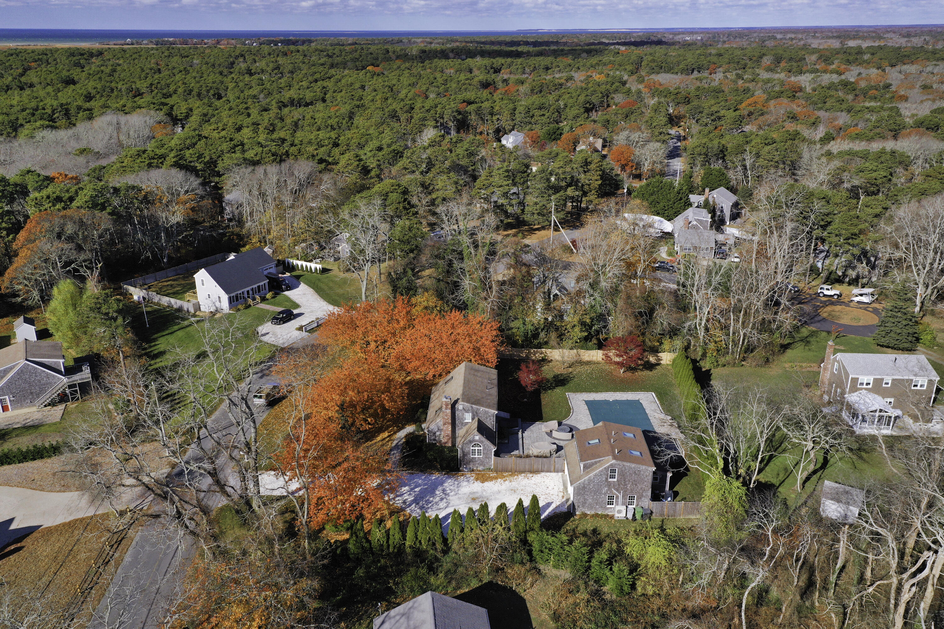 220 Hay Road Eastham, MA 02642 - Photo 6 of 54 an aerial view of residential houses with outdoor space