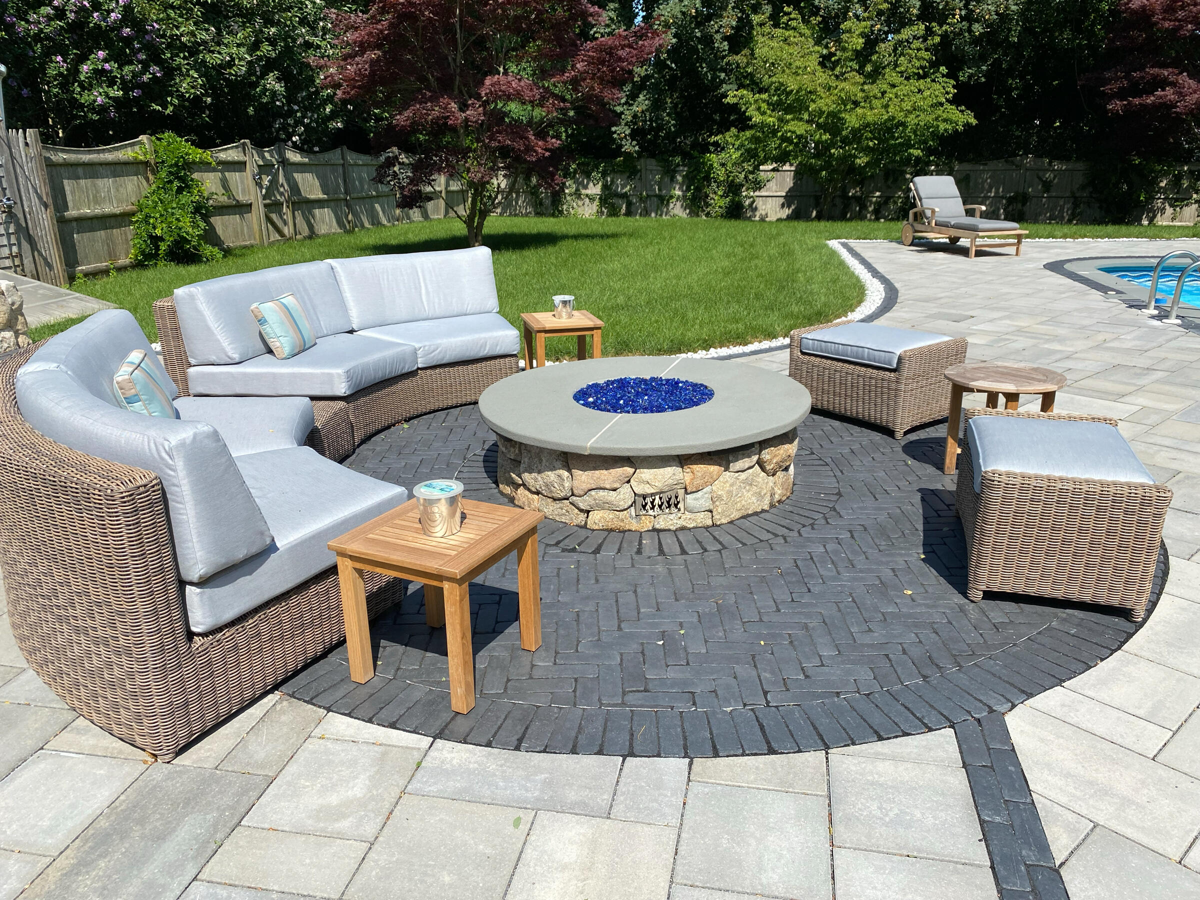 220 Hay Road Eastham, MA 02642 - Photo 9 of 54 a view of a patio with table and chairs potted plants and large tree