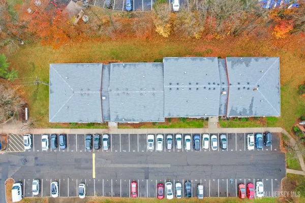 a city view with tall buildings