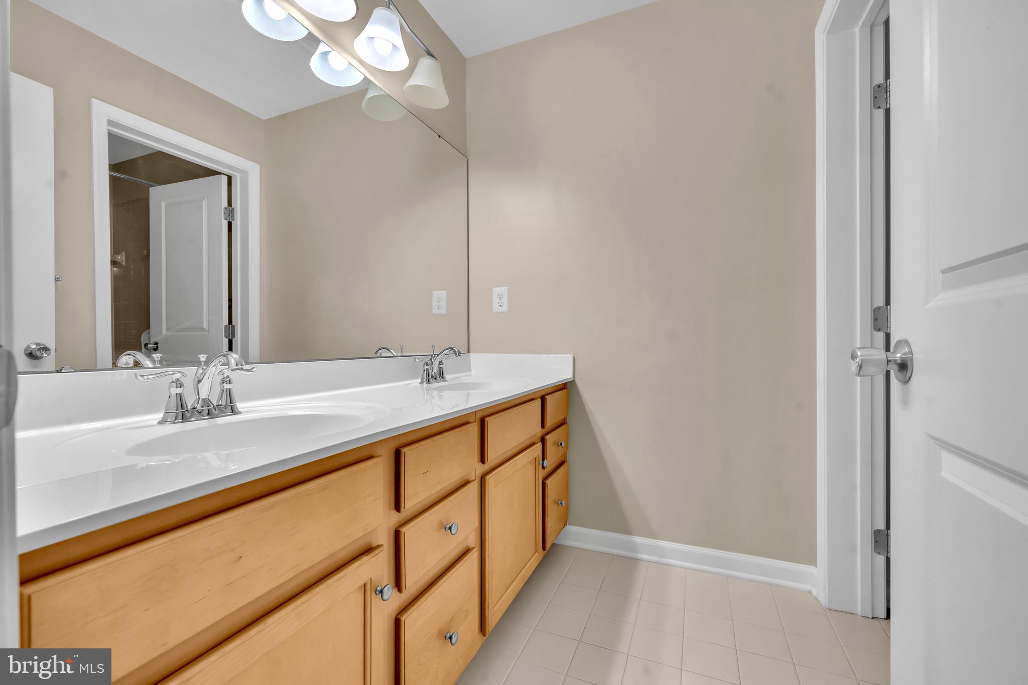 41663 McMonagle Square Aldie, VA 20105 - Photo 35 of 50 a bathroom with a double vanity sink and a mirror