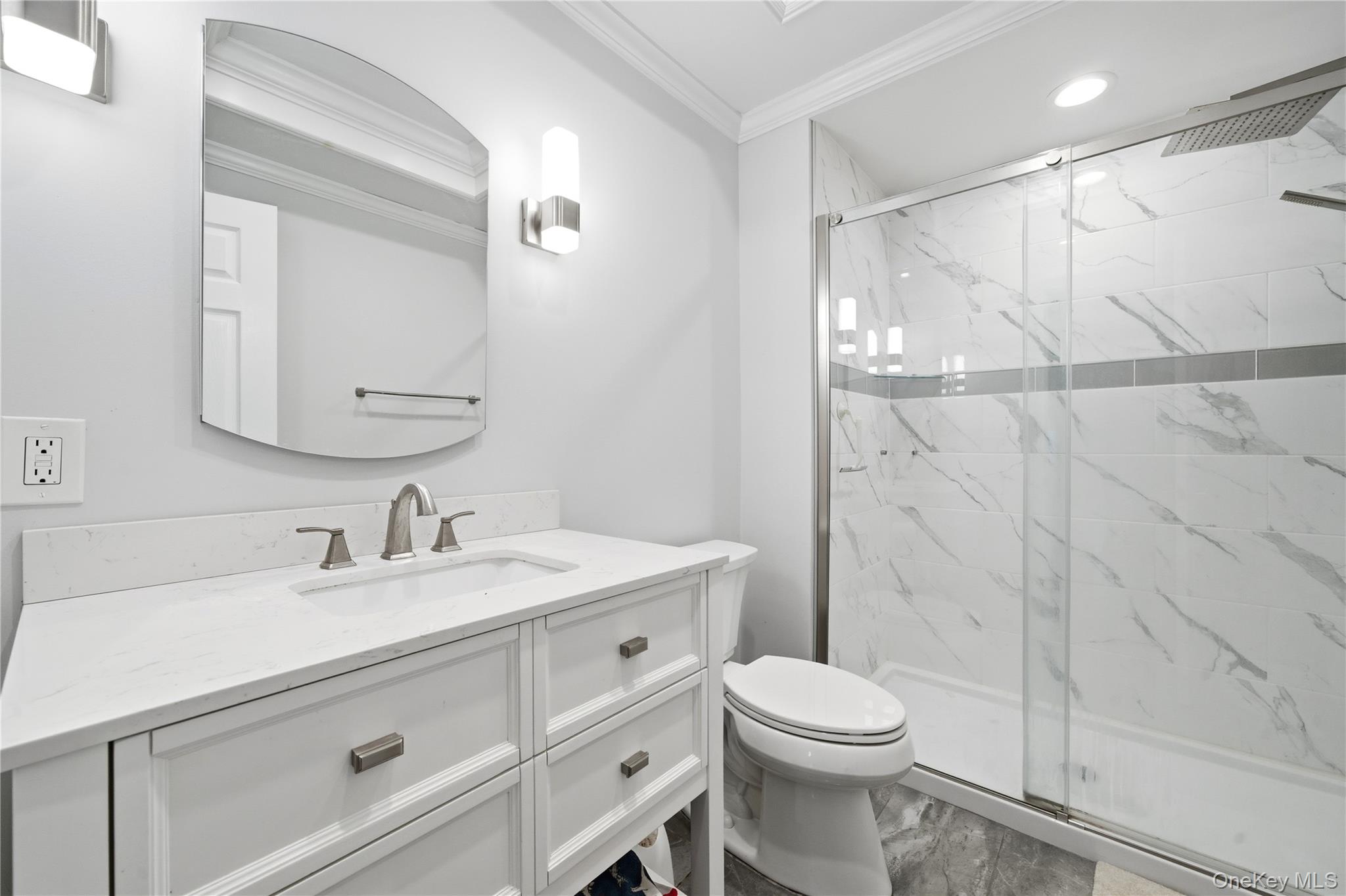 200 North Side Road Wading River, NY 11792 - Photo 16 of 30 a bathroom with a sink a toilet and shower