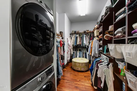 an aerial view of a swimming pool