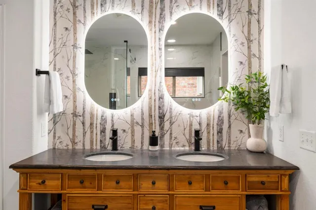 a view of living room with wooden floor