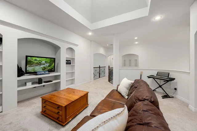 a living room with furniture