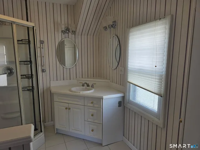 a bathroom with a shower