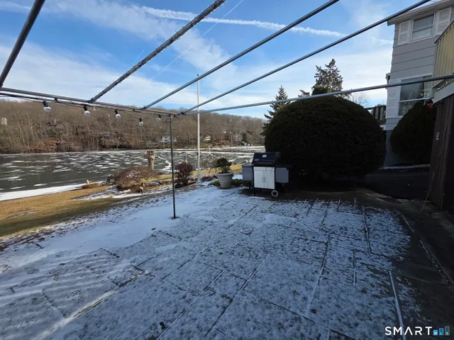 a view of a swimming pool with an ocean view