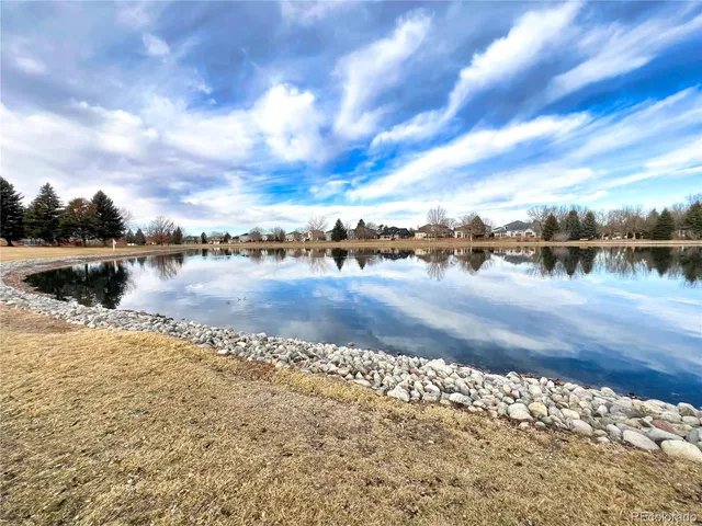 a view of a lake with outdoor space