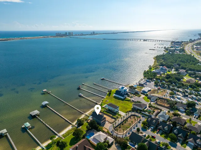a view of a house with a ocean view