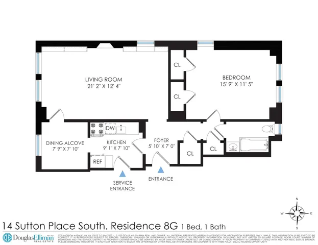 $835,000 | 14 Sutton Place South, Unit 8G | Sutton Place