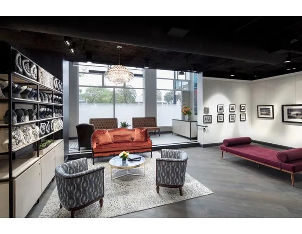 a living room with furniture