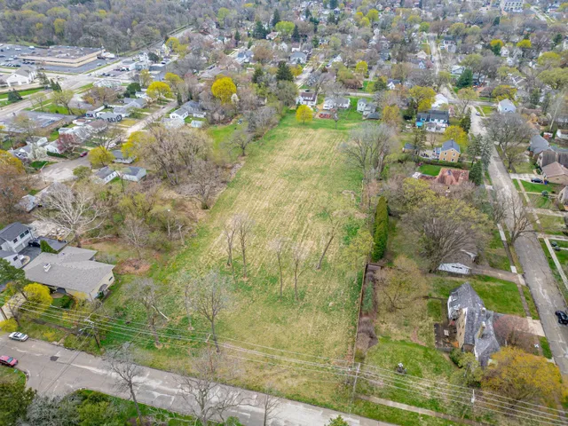 a bathroom with a small yard
