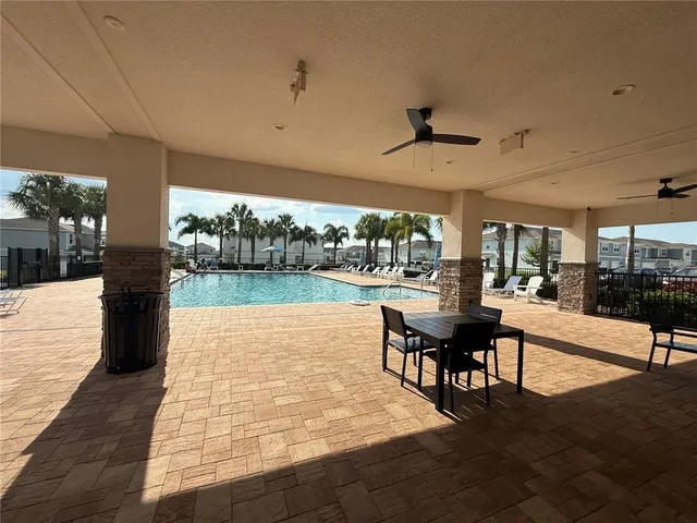 a outdoor space with furniture