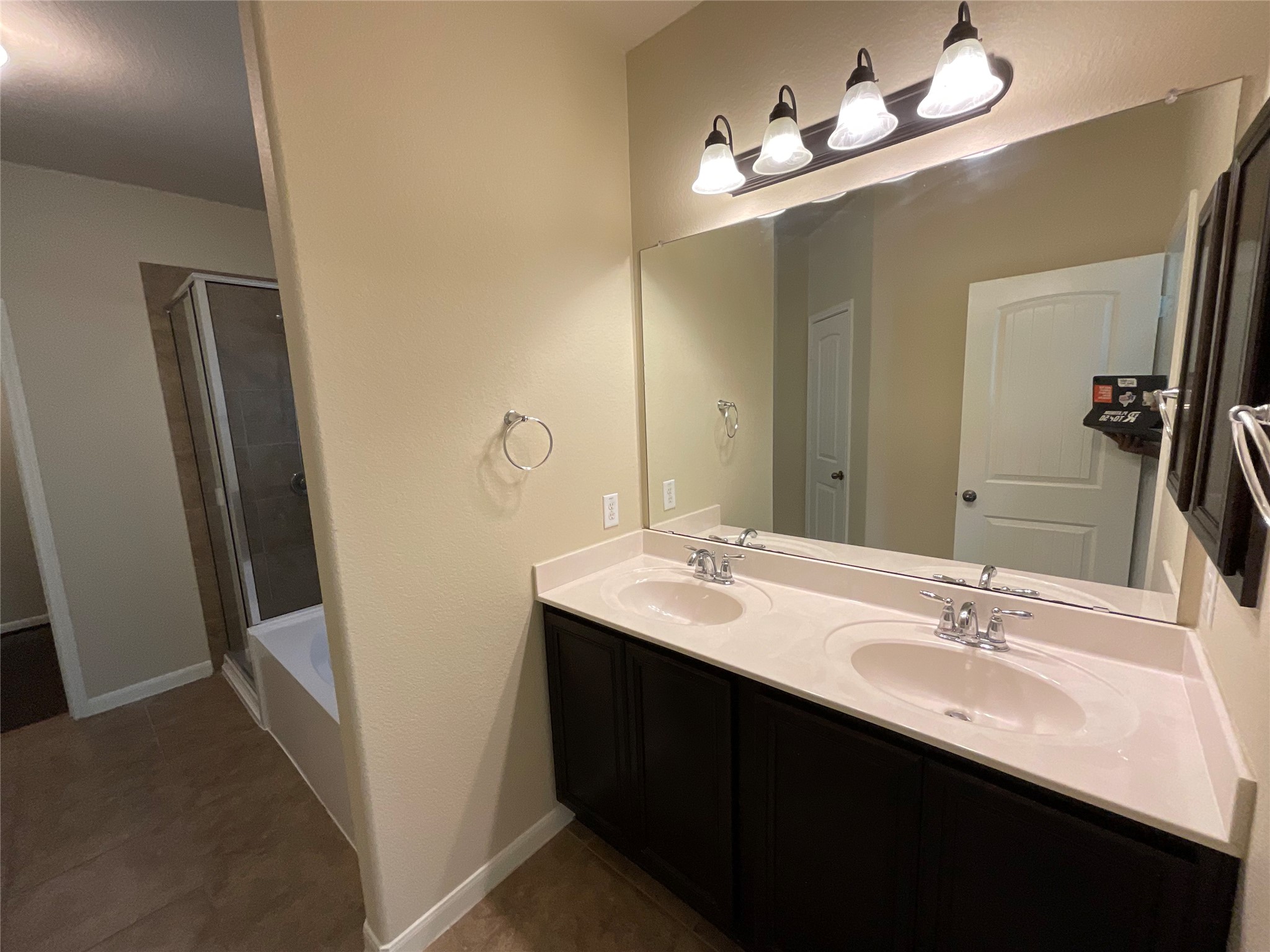1911 Conn Creek Road Cedar Park, TX 78613 - Photo 28 of 39 a bathroom with a sink a light fixture and a mirror