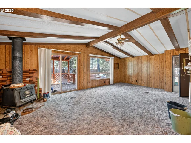 a living room with a large window