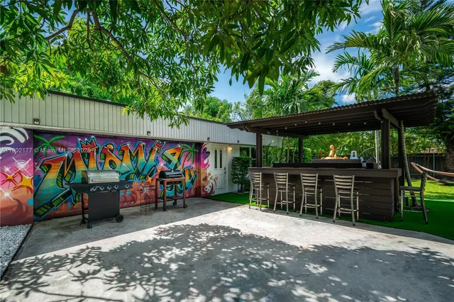 a view of outdoor space with garden and entertaining space