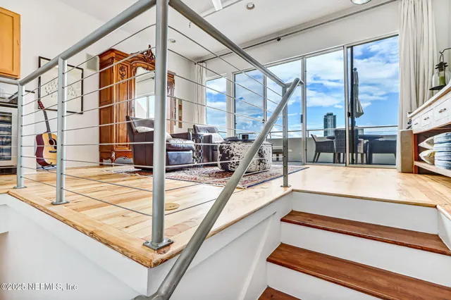 a living room with furniture