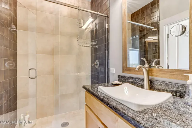 a building outdoor space with patio furniture