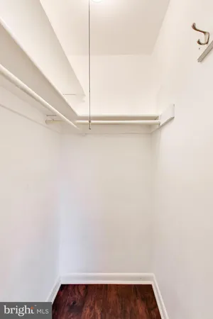 a view of small space with racks on the wall