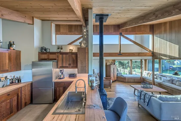 a kitchen with granite countertop lots of counter top space
