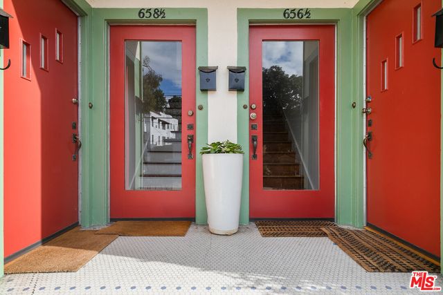 a view of a door of the house and front door