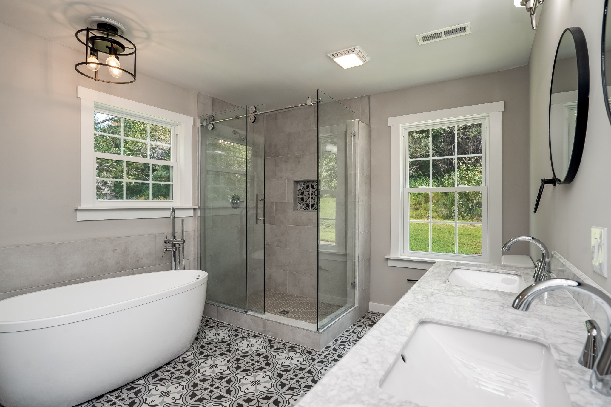 4048 Skelley Road Santa Fe, TN 38482 - Photo 20 of 43 a bathroom with a granite countertop sink toilet and shower