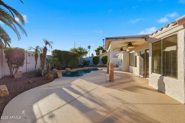 a view of a house with entertaining space