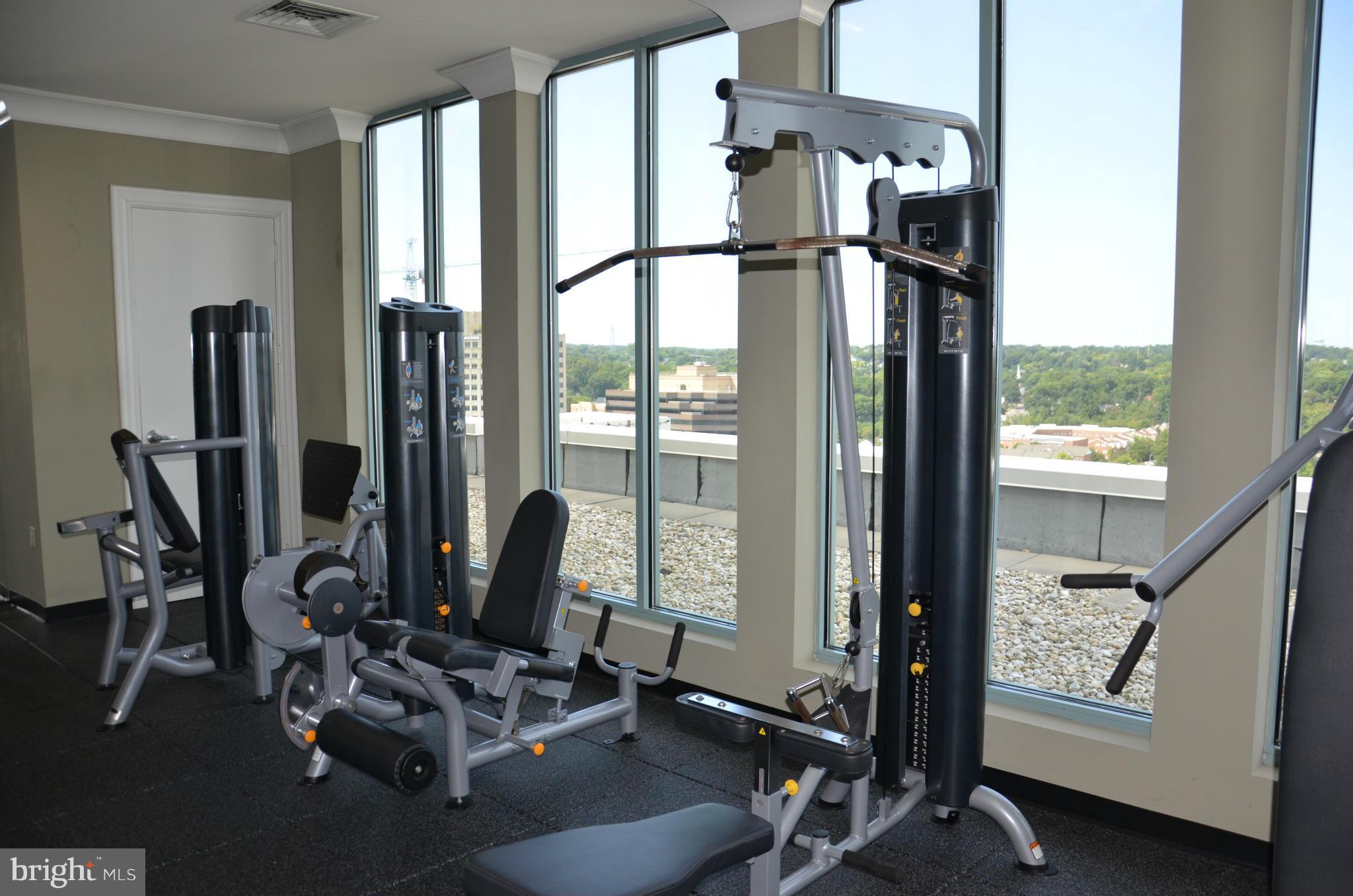 851 North Glebe Road, Unit 1116 Arlington, VA 22203 - Photo 27 of 30 a room with gym equipment and a large window
