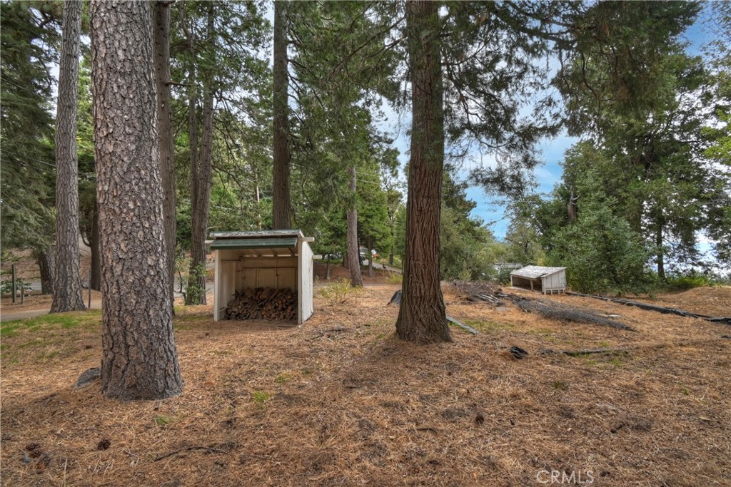 23919 Inspiration Crestline, CA 92325 - Photo 40 of 43 a view of a backyard with large trees