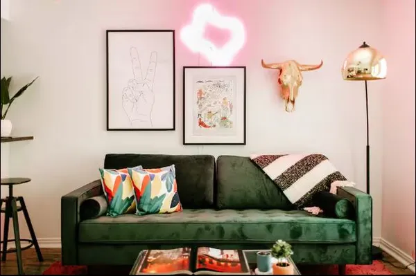 a view of a couch in a living room