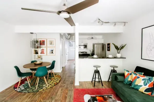 a room with furniture and a window