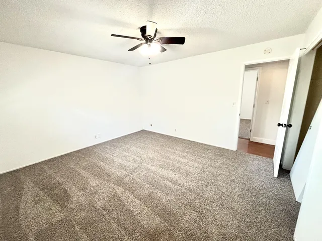 a view of a big room with closet and windows