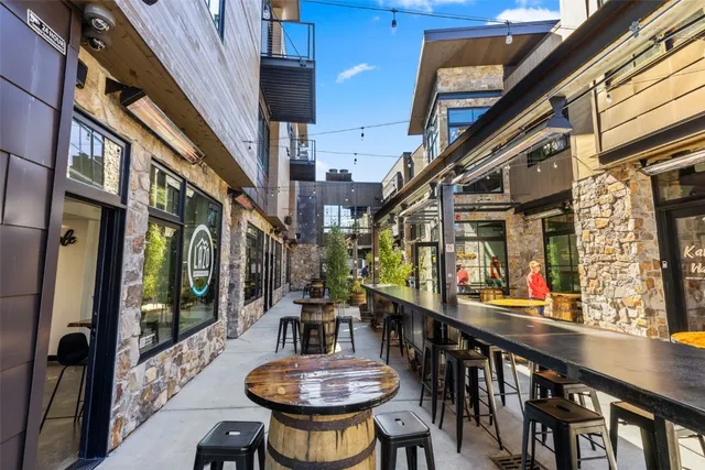 a view of an outdoor seating