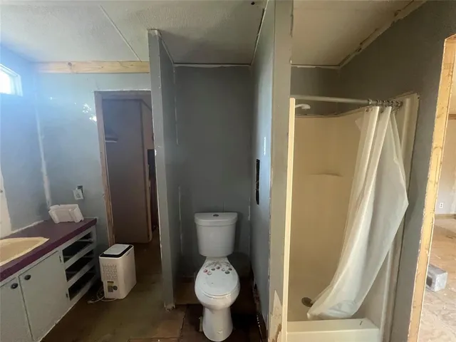 a room with window and closet