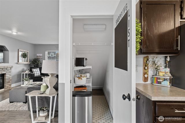 a view of living room with furniture and a flat screen tv