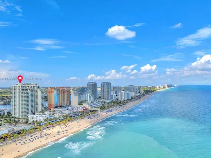 a view of a city with tall buildings