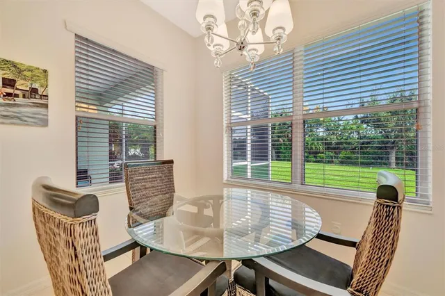 a view of a chairs and table in a patio
