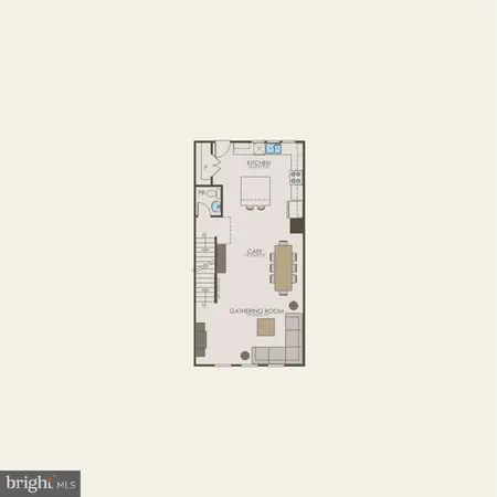 a picture of a room with table and chairs