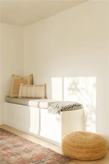 4622 Avenida La Mirada Joshua Tree, CA 92252 - Photo 14 of 22 a bathroom with a granite countertop sink and a mirror