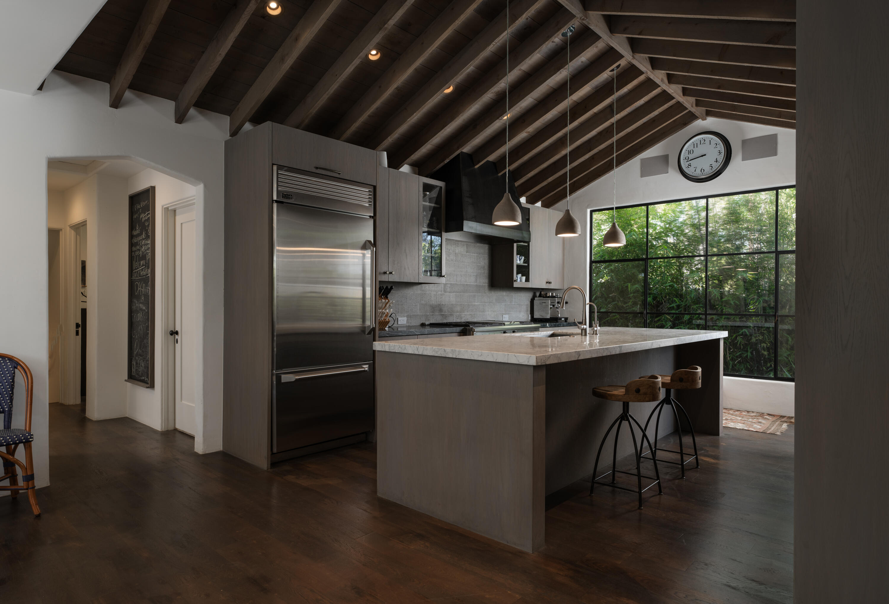 1365 Virginia Road Montecito, CA 93108 - Photo 13 of 38 a kitchen with stainless steel appliances granite countertop a sink a stove a refrigerator and cabinets