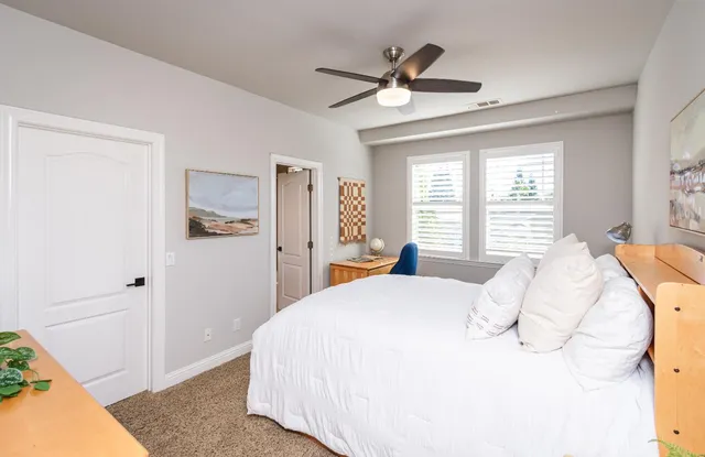 a view of a balcony with a swing