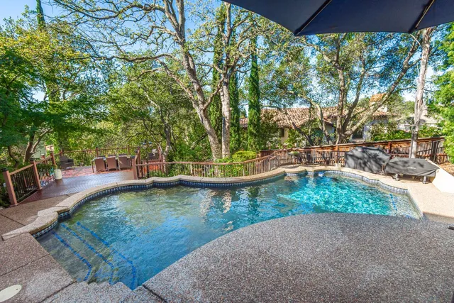 a view of a patio with a chairs