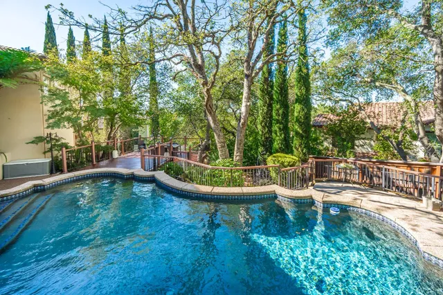 a deck view with a seating space