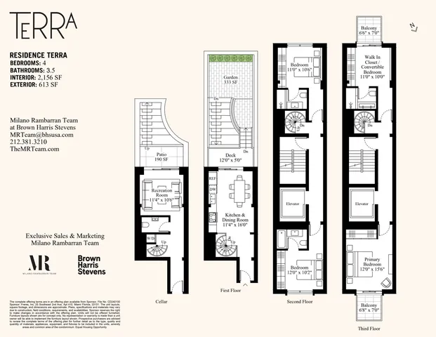 $3,870,000 | 240 West 123rd Street, Unit TERRA | Harlem