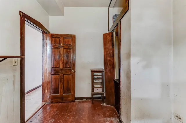 a view of a hallway with a elevator