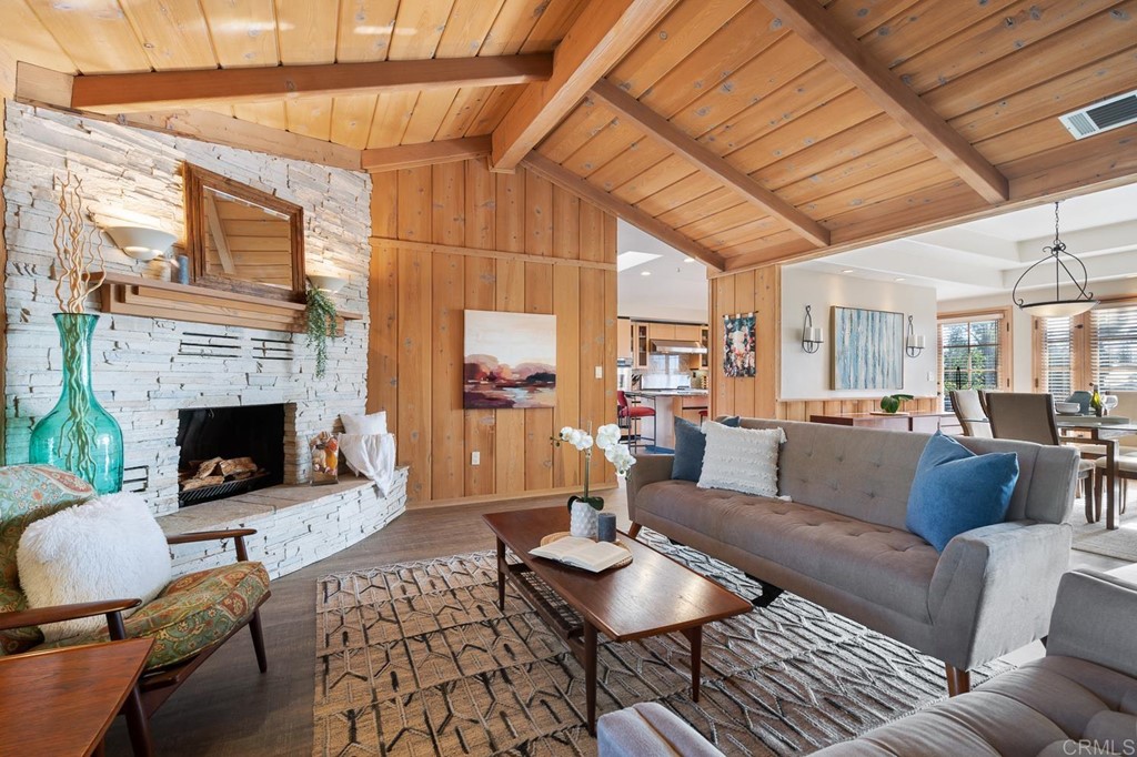 1754 Crest Drive Encinitas, CA 92024 - Photo 7 of 43 a living room with furniture and a fireplace