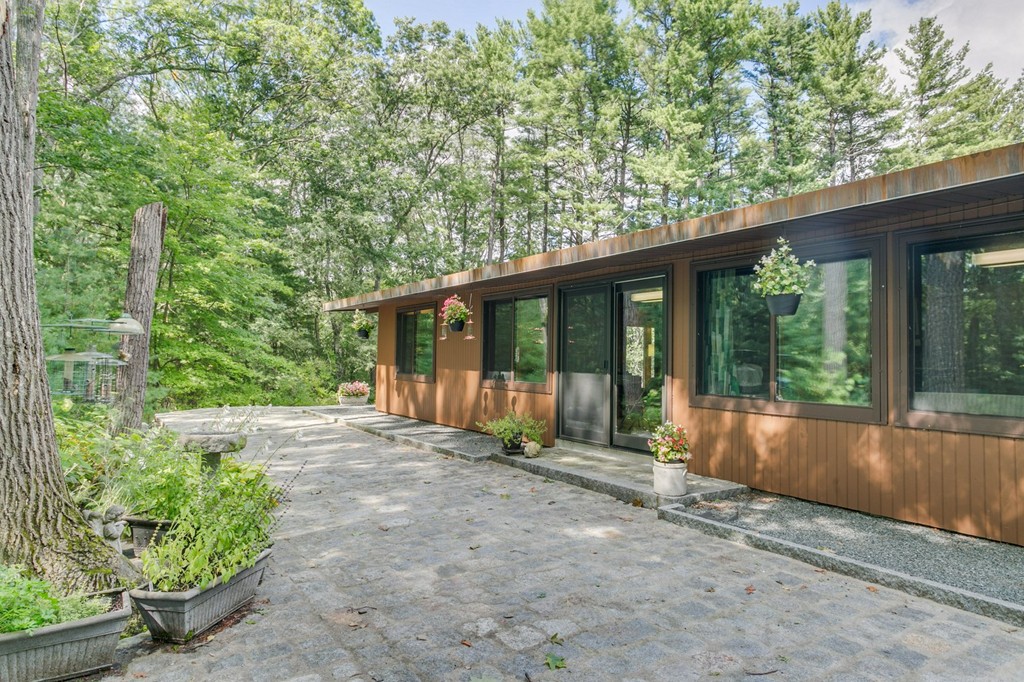 27 Conant Road Lincoln, MA 01773 - Photo 15 of 16 a view of backyard with large trees and plants