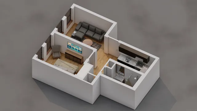 a view of a terrace with sky view