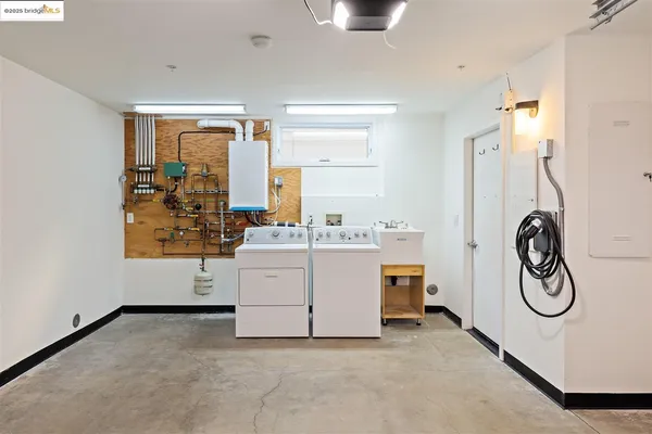 a utility room with cabinets