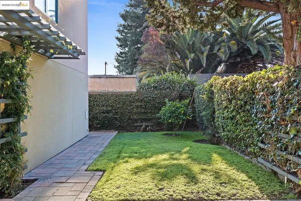 a view of a yard in front of a house