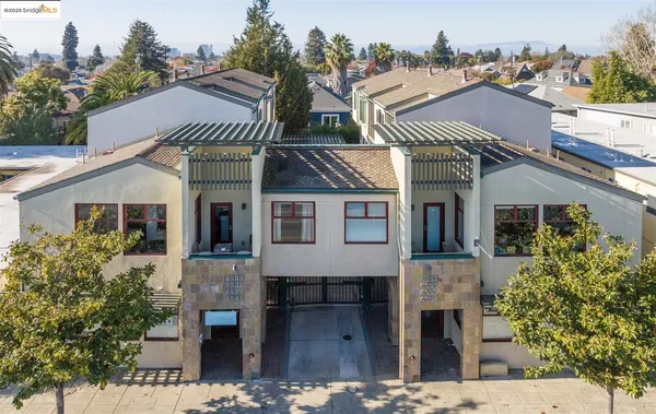 an aerial view of multiple houses